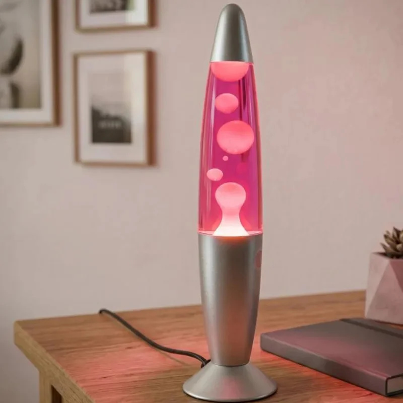Lava Lamp Desktop - Lampada Lava con Base in Metallo,