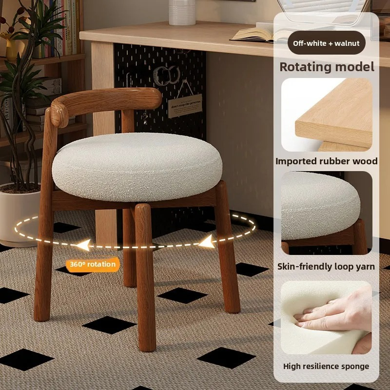 Furniture Lighting & Decor Magazine - Sgabello girevole semplice in legno massello,