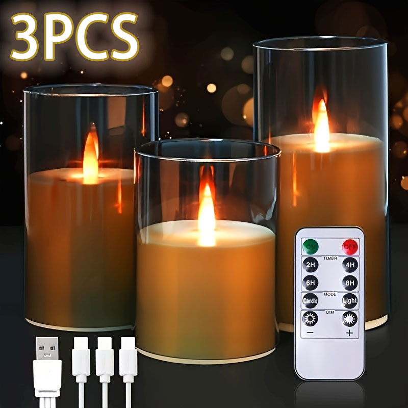 Set di 3 Candele Finte Ricaric - Lighting Decor Living Room recensione e prezzo