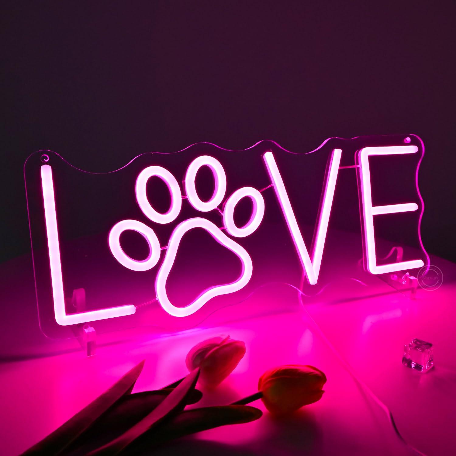 Insegna al Neon 'Love Paw' con - Lighting Decor Living Room recensione e prezzo