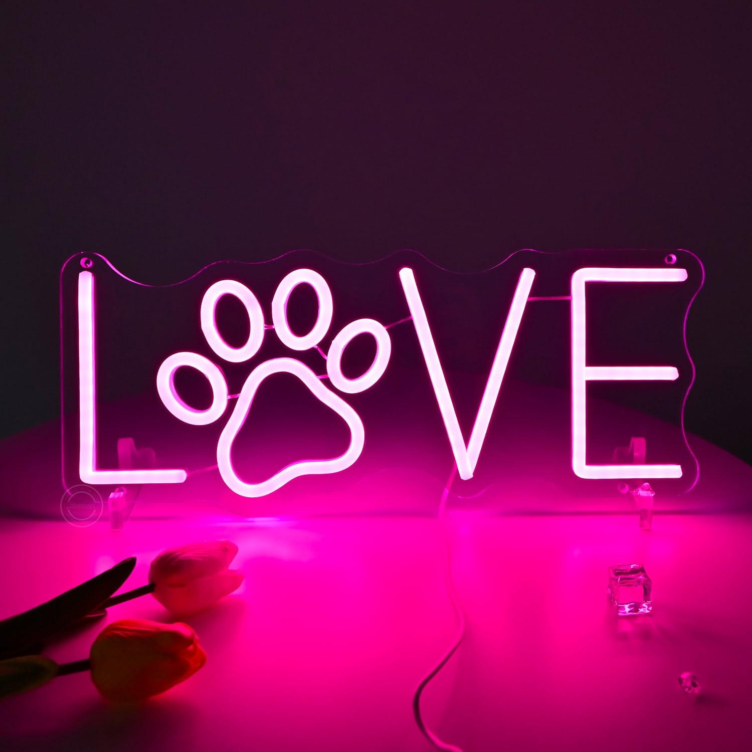 Insegna al Neon 'Love Paw' con - Lighting Decor Living Room recensione e prezzo