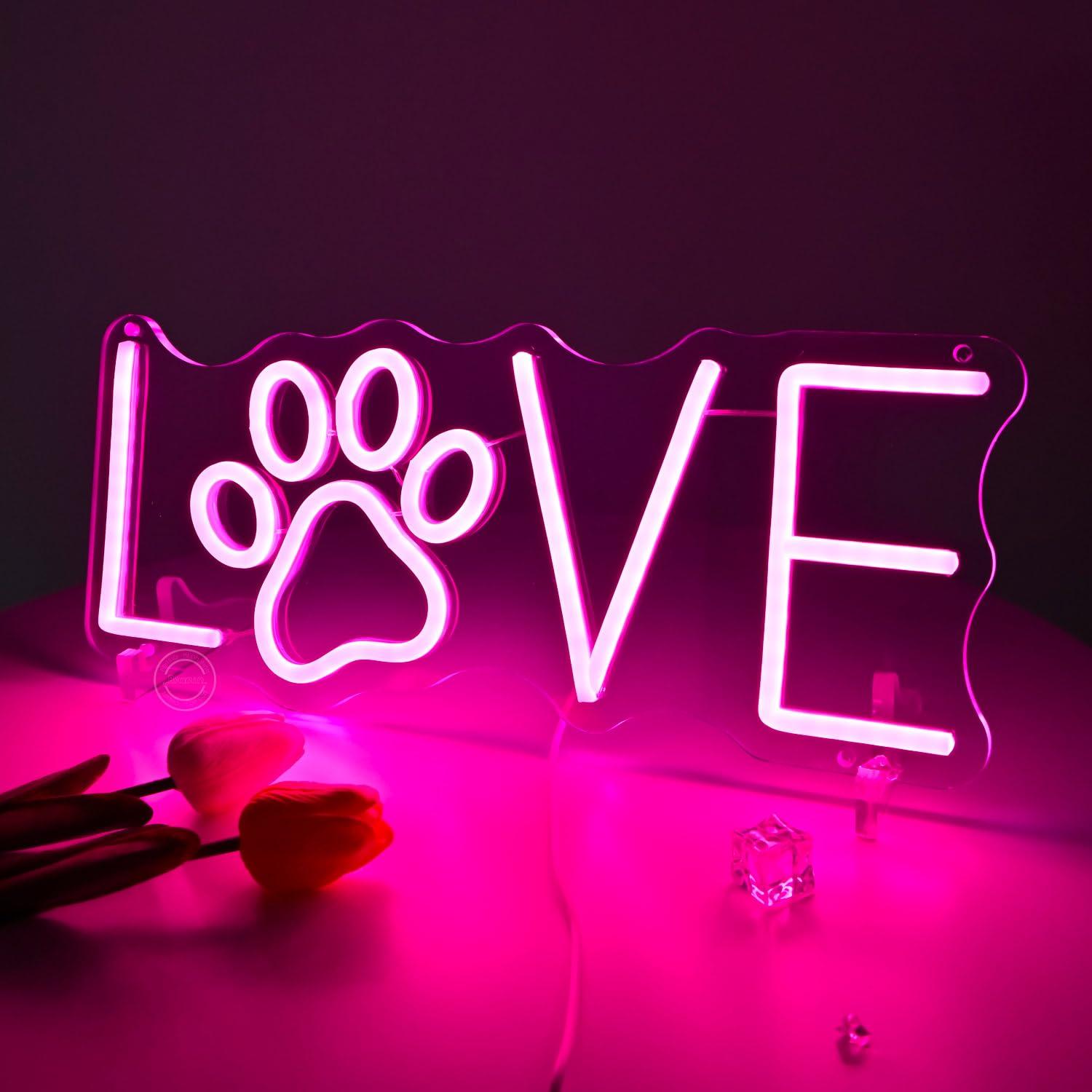 Insegna al Neon 'Love Paw' con - Lighting Decor Living Room recensione e prezzo