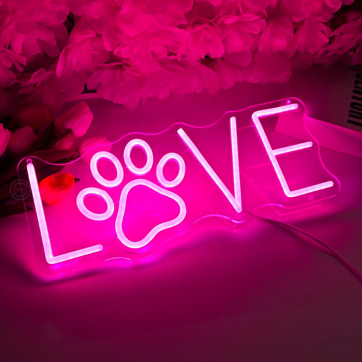Insegna al Neon 'Love Paw' con - Lighting Decor Living Room recensione e prezzo